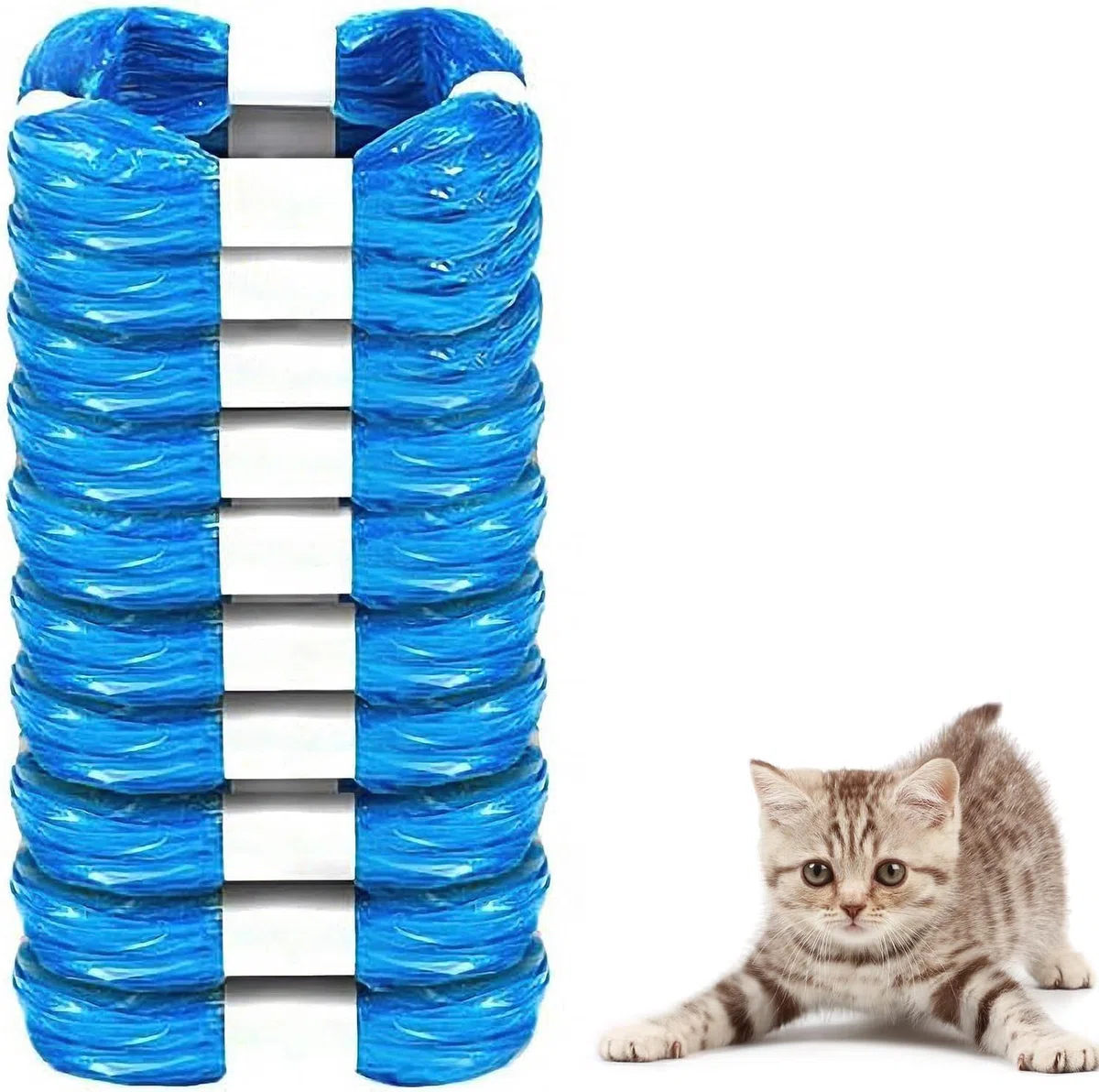 Sacchetti di ricarica per lettiera per gatti, confezione da 10 ricariche per lettiera per gatti compatibili con la ricarica della lettiera Genie (cartuccia non inclusa) (blu, 4,5 m)