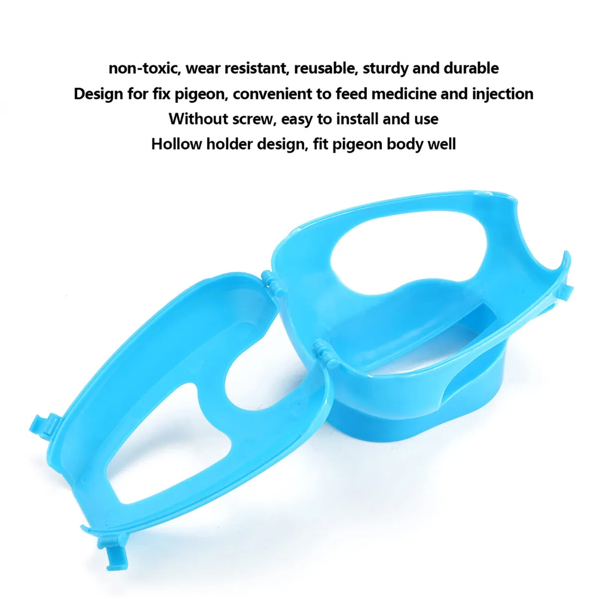 Porta di Piccioni di Plastica per Alimentazione a Iniezione con Supporto fisso: Fornitura di Uccelli Facile da Usare in Blu-non Tossico, Riutilizzabile e Robusto (BLUE)