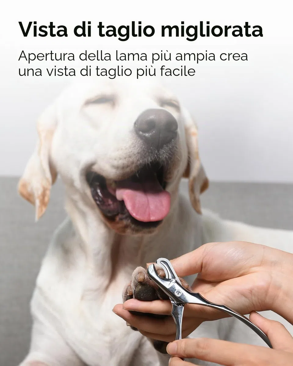 Homerunpet Tagliaunghie Cani in Acciaio Martensite, Professionale Tagliaunghie per Cani con Lama Affilata, Manici Antiscivolo per Cani Grandi, Facile per la Cura delle Unghie in Casa