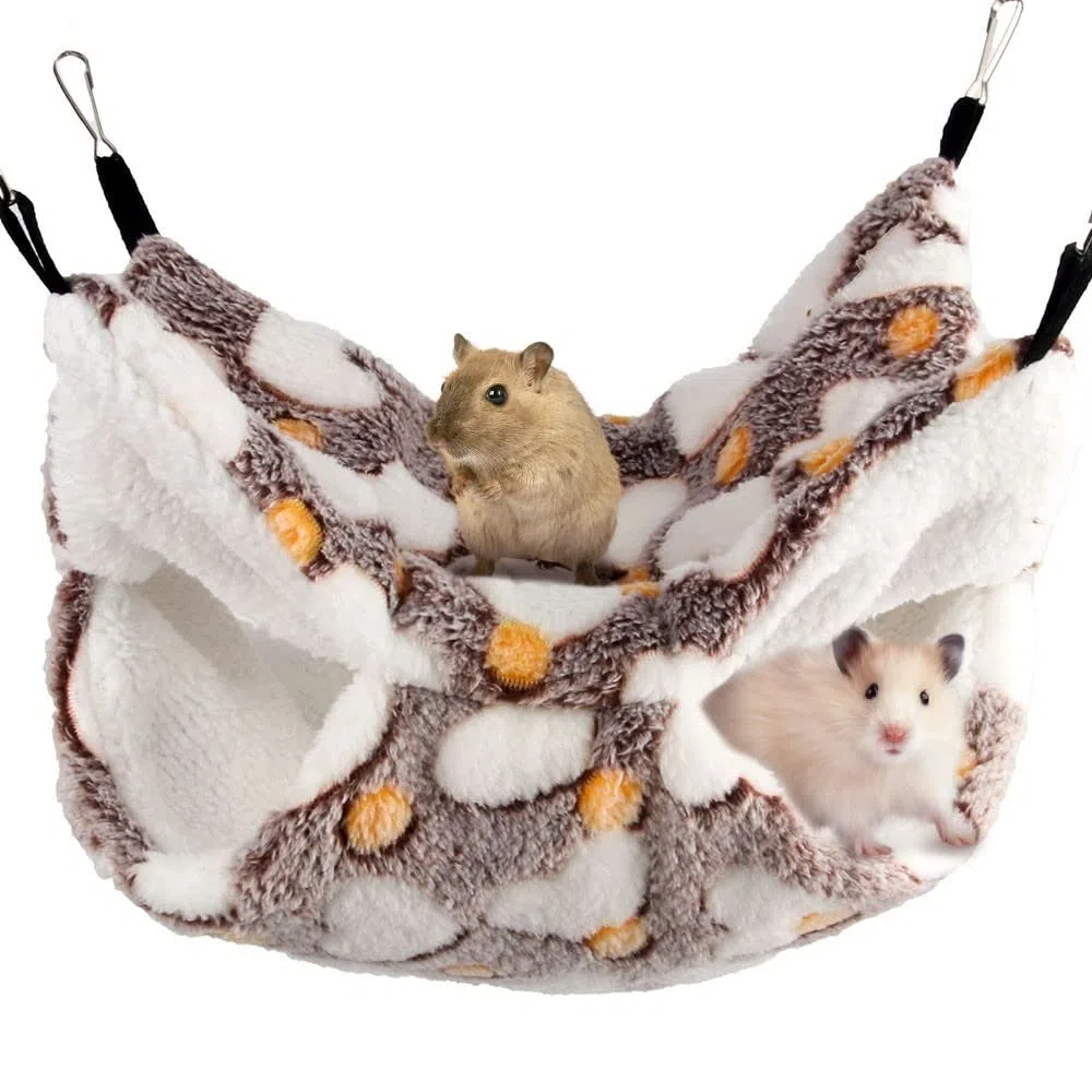 MiOYOOW Amaca per piccoli animali, Amaca calda per Furetto Amaca morbida a doppio strato per criceti, topi, scoiattolo, cincillà, maiale d'India, giocando a dormire 34 x 34 cm (lunghezza x larghezza)