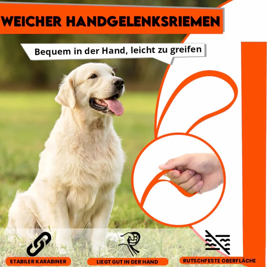 Guinzaglio Lungo per Cani - 3 m, 5 m, 10 m, 15 m, 20 m - per Sci di Fondo, Taglia Piccola, Media e Grande - Biothane