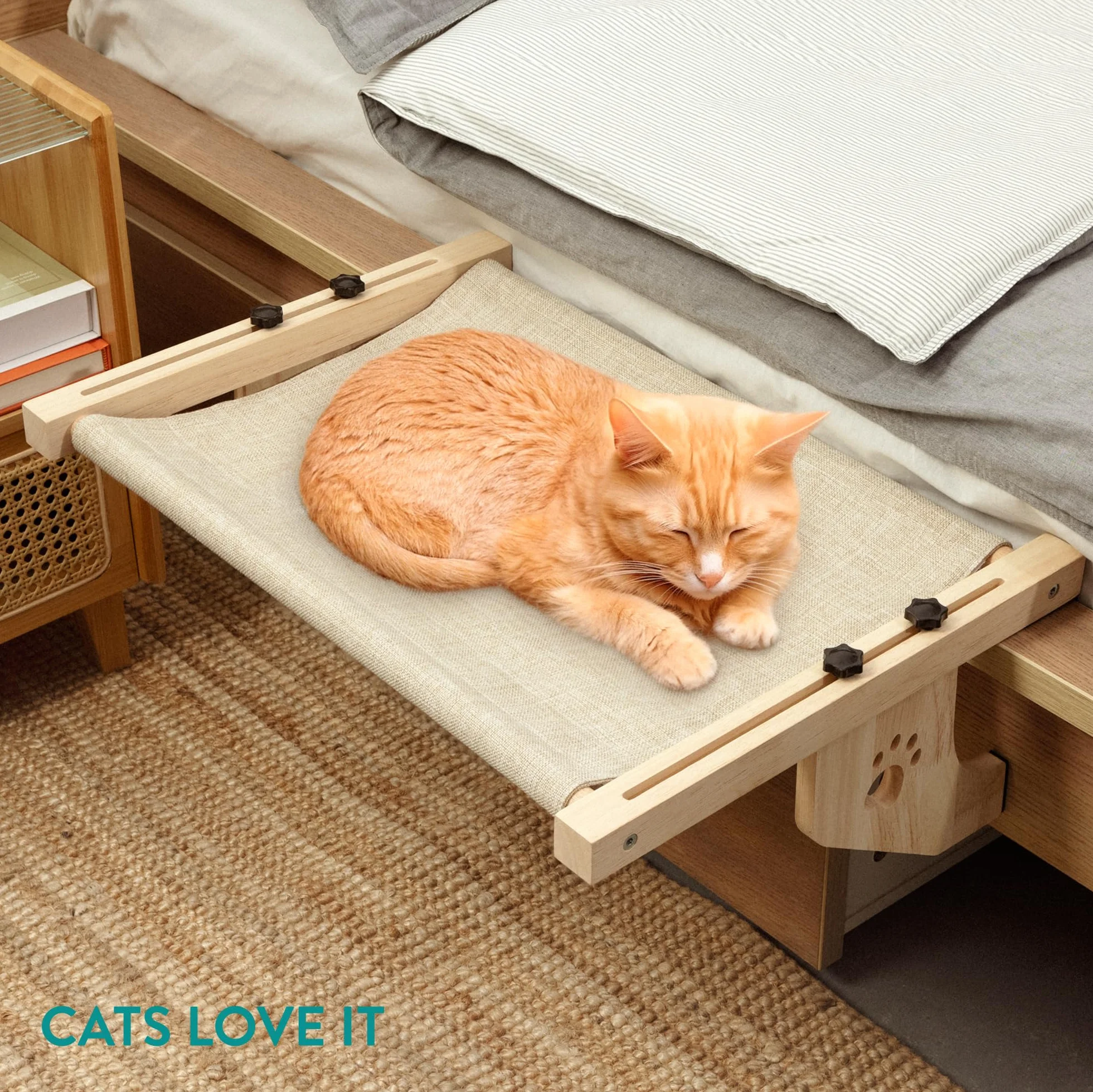 Navaris Amaca per Gatti da Finestra - Cuccia da Interno - Brandina da Appendere - Letto e Mensole per Gatti Adulti - Accessori
