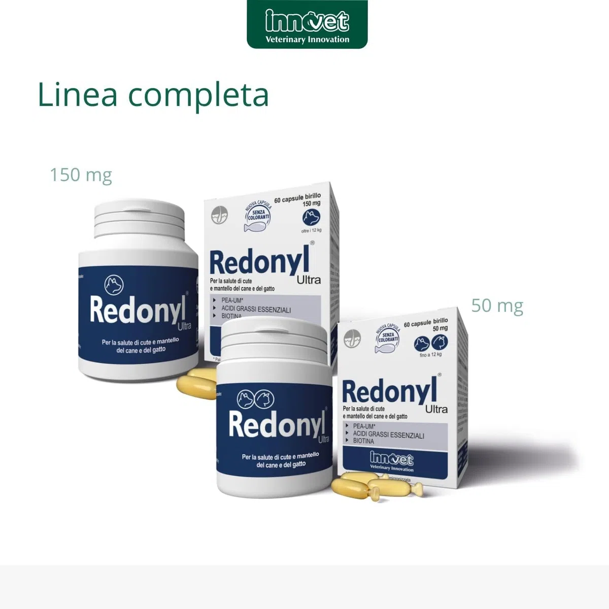 Redonyl Ultra 50 mg per cani e gatti – 60 capsule – Alimento complementare avanzato per il supporto di cute e mantello – Supporta la pelle sensibile e favorisce un mantello sano (50 mg capsule)