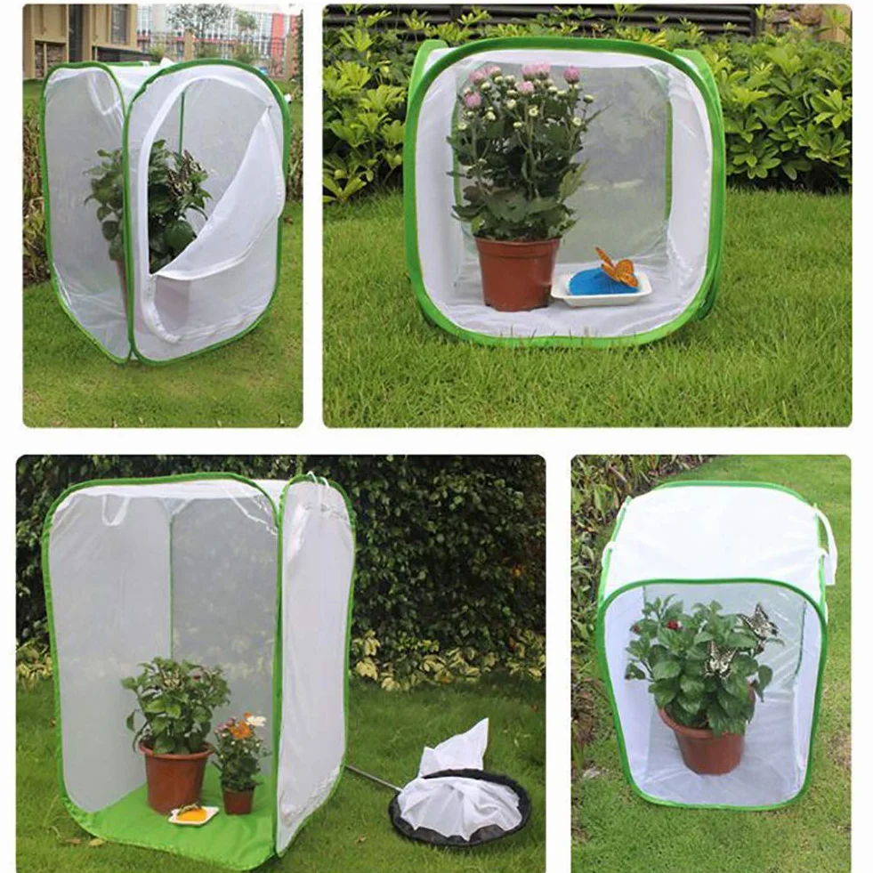Gabbia per Insetti in Rete, Tenda per Serra per Piante, Gabbia per Habitat per Insetti e Farfalle Gabbia per Allevamento di Insetti con Chiusura a Cerniera