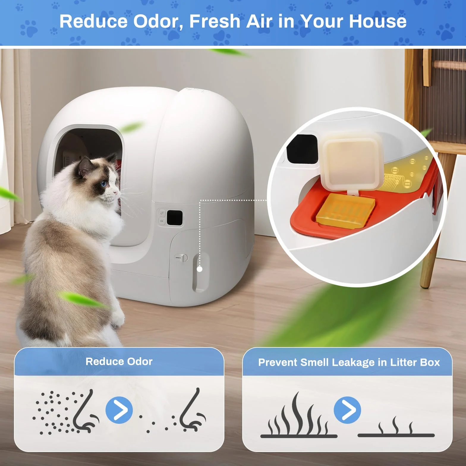 Deodorante per Toilette per Gatti Autopulente, Feriva Eliminatore di Adori per Lettiere di Gatti, Fragranza a Lunga Durata, Non Irritante, Alta Sicurezza(Confezione da 3)