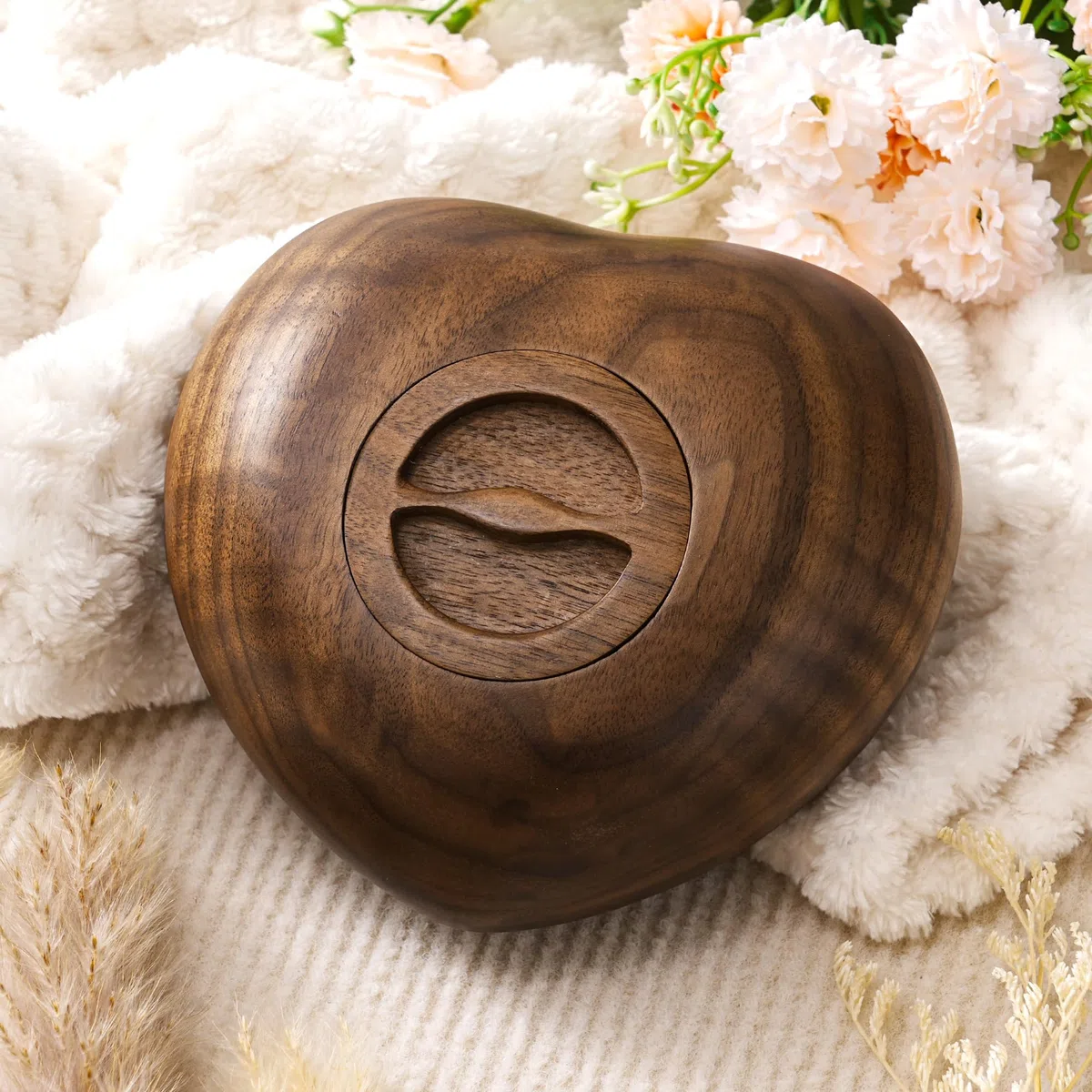 Urna commemorativa per animali domestici con intarsio in ottone personalizzato, urna in legno a forma di cuore con foto, ricordo per cani e gatti, regalo per la perdita di animali domestici