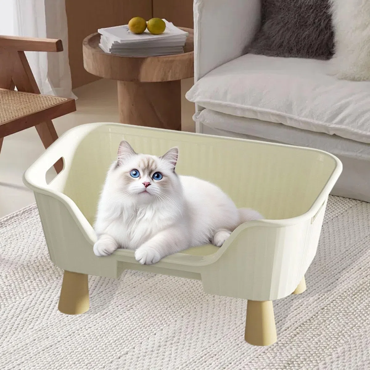 Amaca per Gatti, Cuccia Resistente al Sonno, Centro attività per Gatti, Accessori per Animali Domestici, Mobili, M White