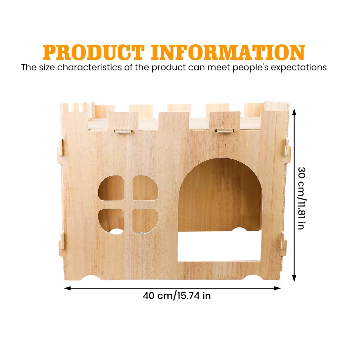 Grande Casa per Conigli: Grande Casa per Piccoli Animali, Casetta in Legno per Nascondersi, Ideale per Porcellini d'India, Conigli Nani e Altri Roditori (40 * 30 * 30cm)