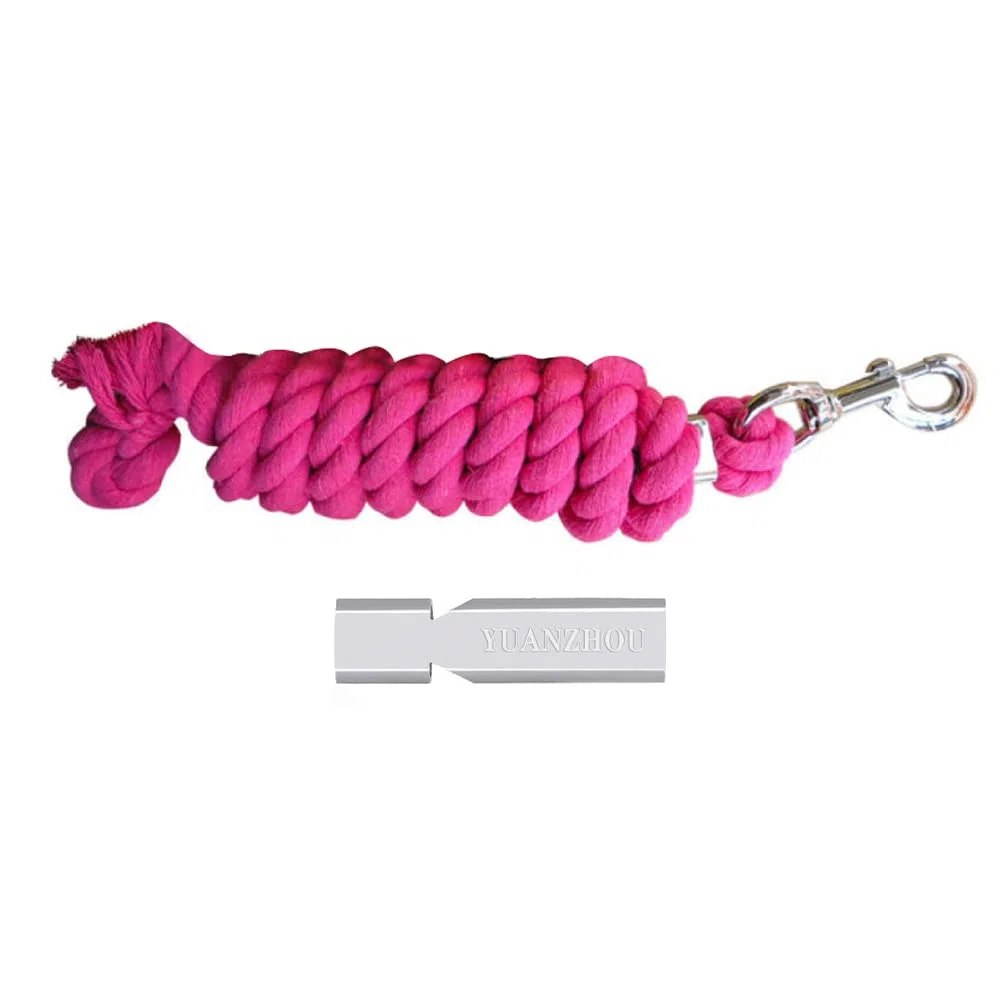 LJQ 100% Cotone Lunghina per Cavalli con Catena Accessori Cavall Corda di Piombo per Cavalli Disegni di Piombo Traino Cavallo di Corda,Pink-2.5meters