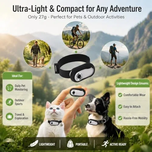 2024 Nuova Fotocamera per Collare per Gatti e Animali, Grandangolare 1080P 170°, Regolabile Ricaricabile USB HD, Autonomia: 2-3 ore