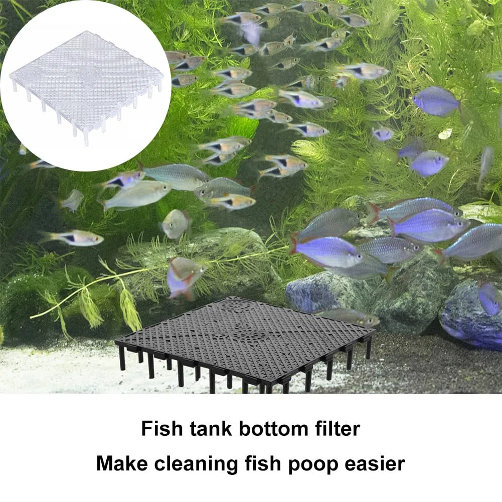 Divisori per Acquario in Plastica, Griglie per Acquario, Griglia del Filtro dell'acquario, Filtro Inferiore per Acquario, Griglia di Fondo per Serbatoio di Pesce Isolare Board, per Acquario, 2 Pezzi