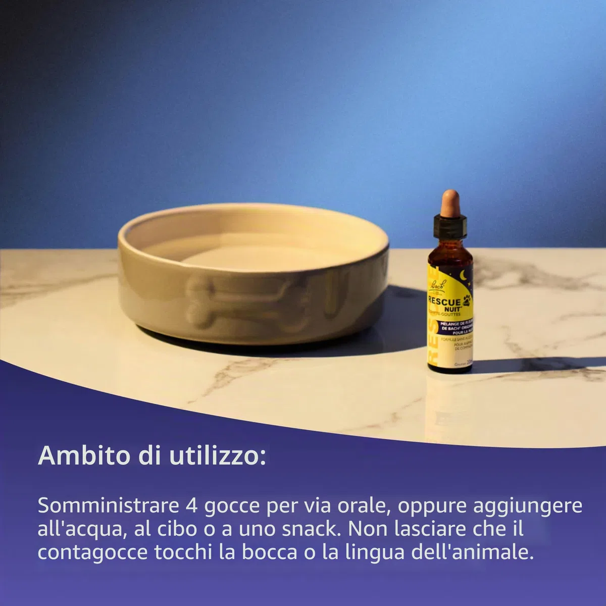 RESCUE NOIT PETS - Contagocce - Serenità per animali, ideale da viaggio, toelettatura, rumore, vegano e senza alcool, 20 ml