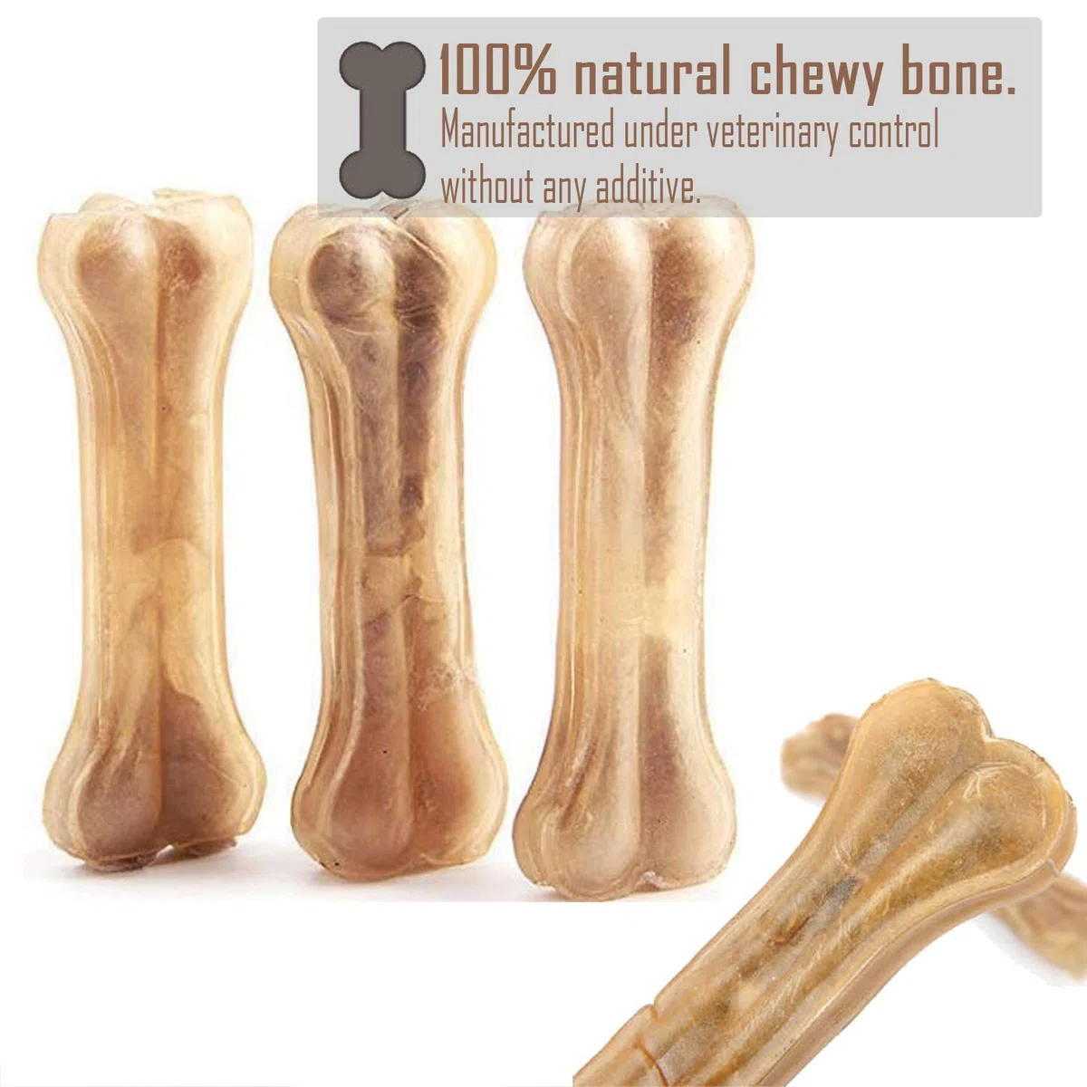 12 Pezzi Osso Pressato per Cani Pelle Bovina Rinforzante per Denti Bastone Dentale snack per Cani 14 cm (12 pezzi) BPS-5000 * 12