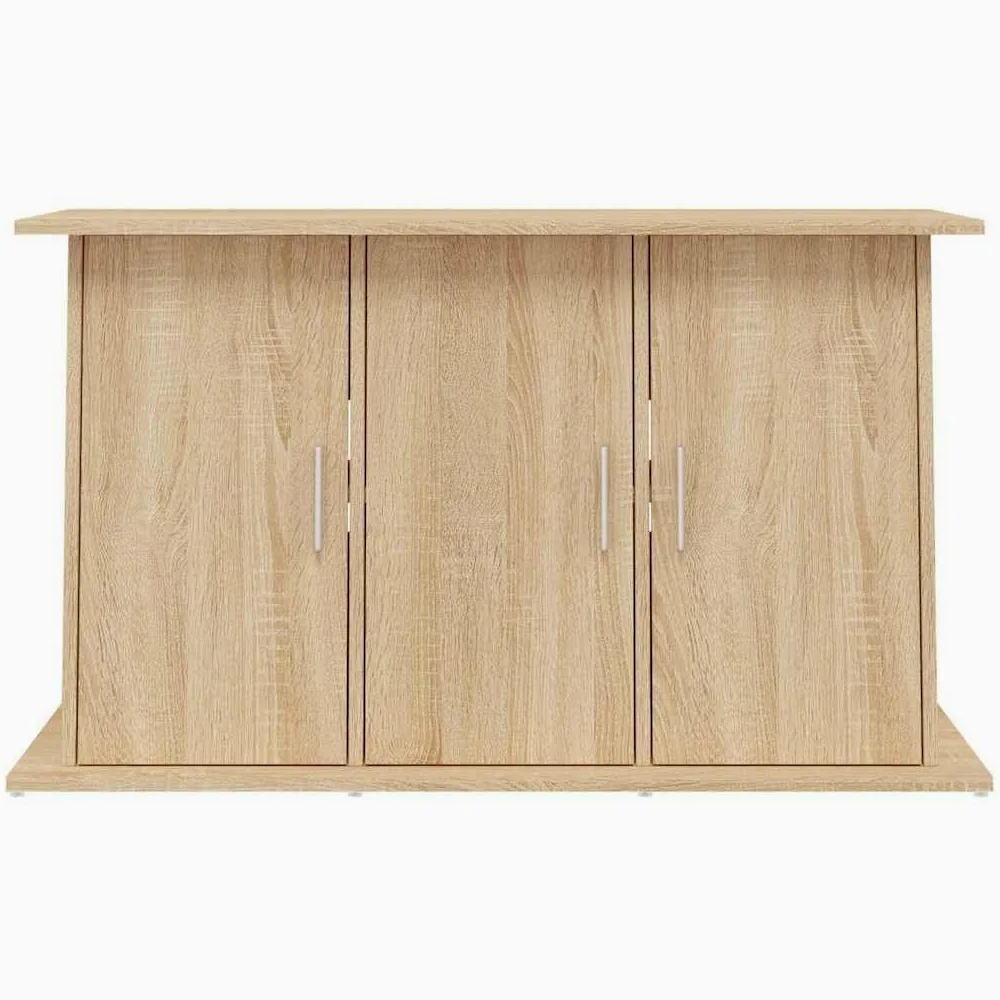 Supporto per acquario, in legno di quercia Sonoma, 101 x 41 x 58 cm, con 6 scomparti, stabile mobiletto inferiore per accessori, mangime, filtro, salvaspazio, per soggiorno, ufficio, camera da