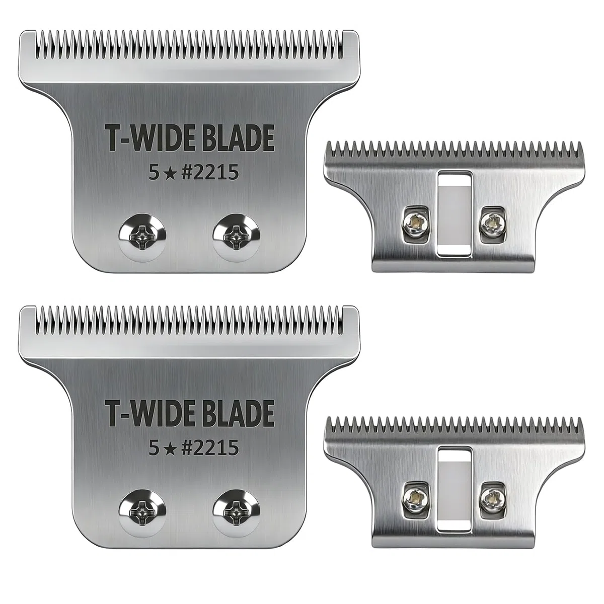 Lama di ricambio professionale 2215 T-Wide, compatibile con il rasoio elettrico Wahl 5 Star Detailer Li (8081, 8171), lama regolabile in acciaio inossidabile a zero spaziamento (confezione da 2)