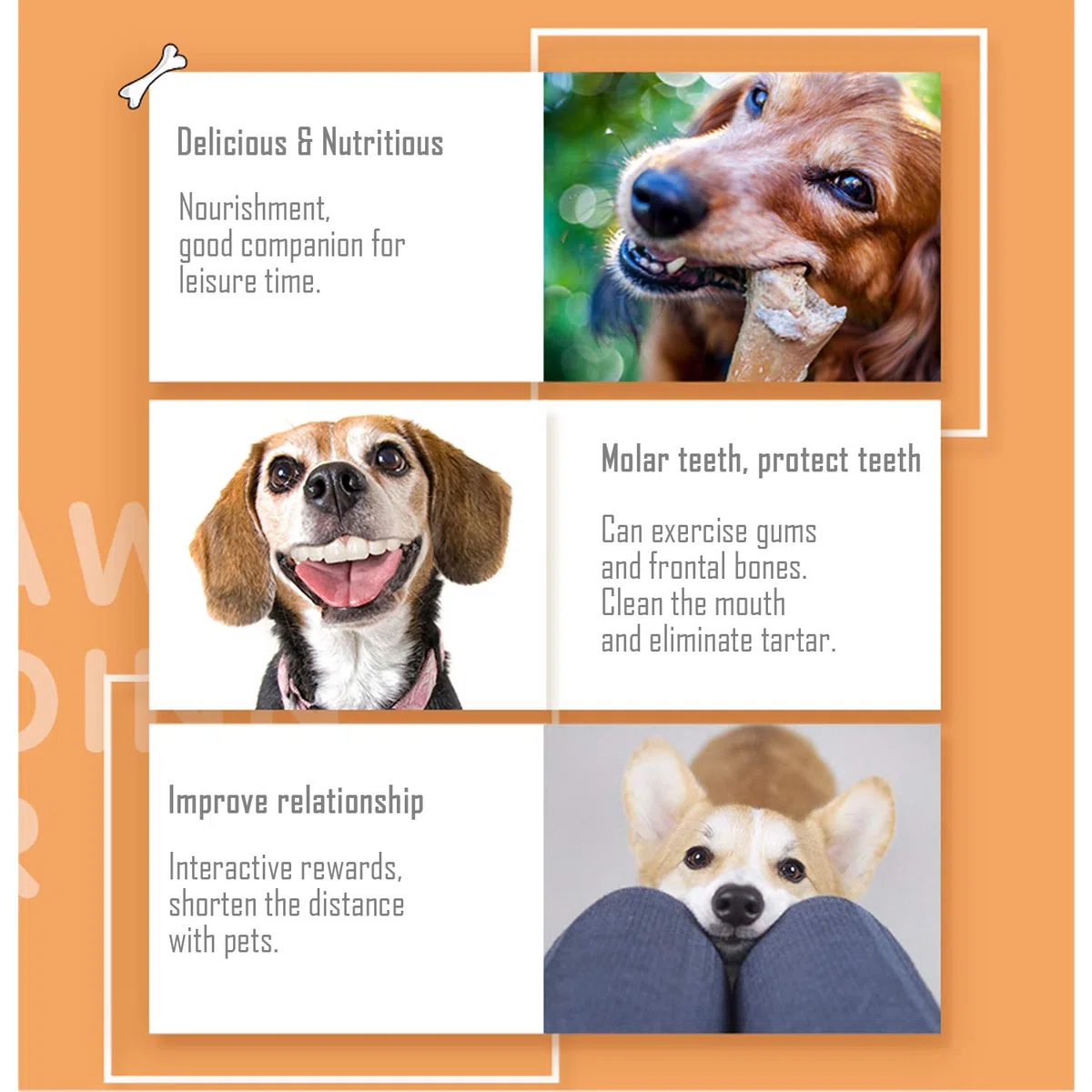 12 Pezzi Osso Pressato per Cani Pelle Bovina Rinforzante per Denti Bastone Dentale snack per Cani 14 cm (12 pezzi) BPS-5000 * 12
