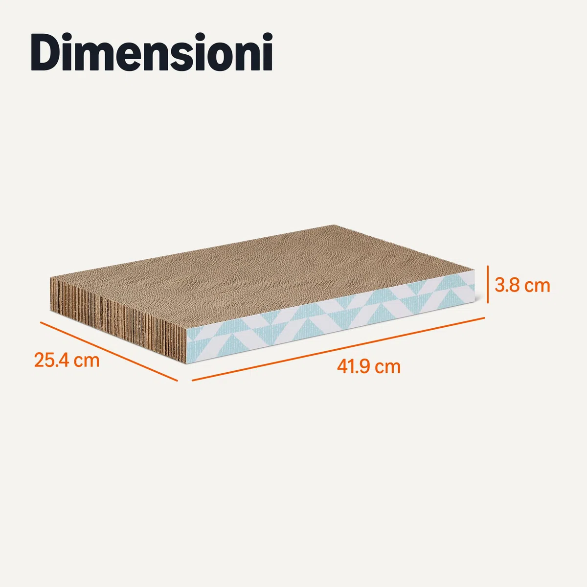 Amazon Basics - Tappetino Tiragraffi per Gatti da Interno con Scatola, Cartone Ondulato, Tiragraffi con Stampa a Colori ed Erba Gatta, Certificato FSC, Confezione da 4 Pezzi, 41,9 x 25,4X 3,8cm,Blu