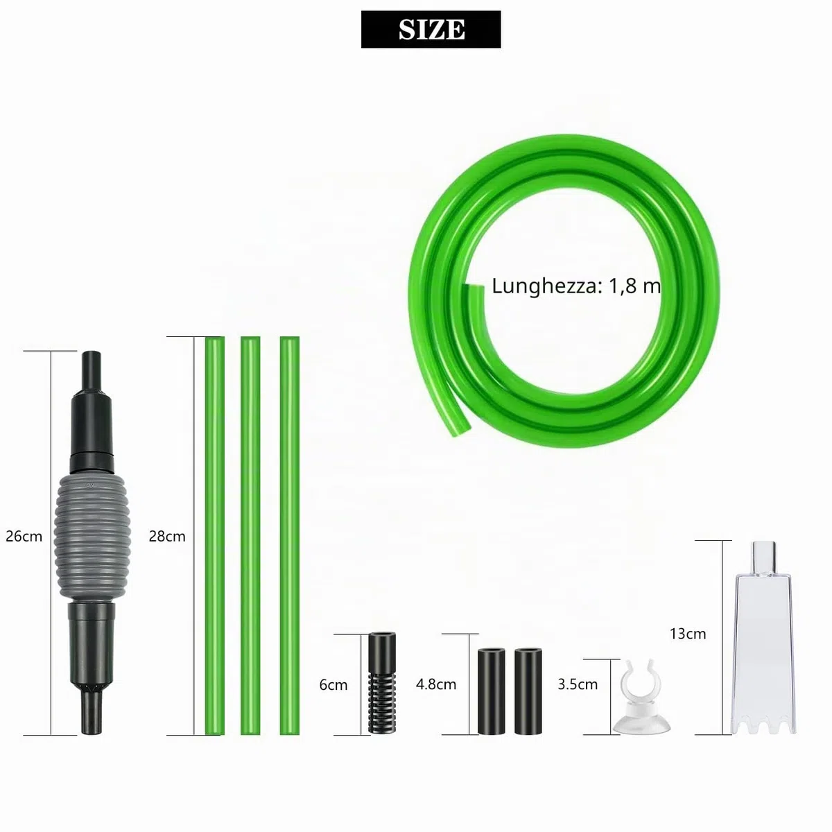 Detergente per acquario Accessori per acquari verdi Detergente per Ghiaia Pompa a sifone Detergente per ghiaia Kit con controllo del flusso regolabile per cambio d'acqua