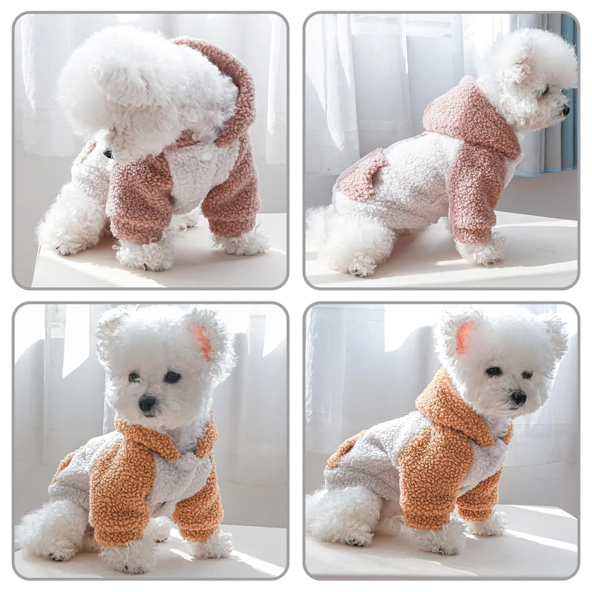 Galatée Cappotto Invernale Per Cuccioli Di Piccola Taglia, Vestiti Carini Per Animali Domestici, Cappotto Caldo Invernale, Giacca Per Cuccioli Per l'Inverno Freddo, Felpe Con Cappuccio(S, Rosa)