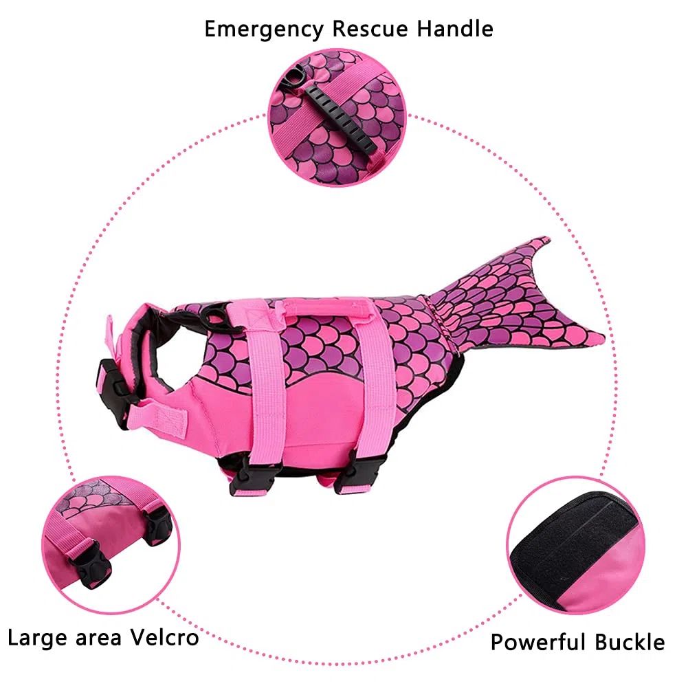 OMEM Giubbotto di Salvataggio per Cani, Giubbotto Galleggiante per Piscina per Cuccioli, Ideale per Nuotare, Fare Surf, Andare in Barca e Tenere il Cucciolo al Sicuro Nell'acqua