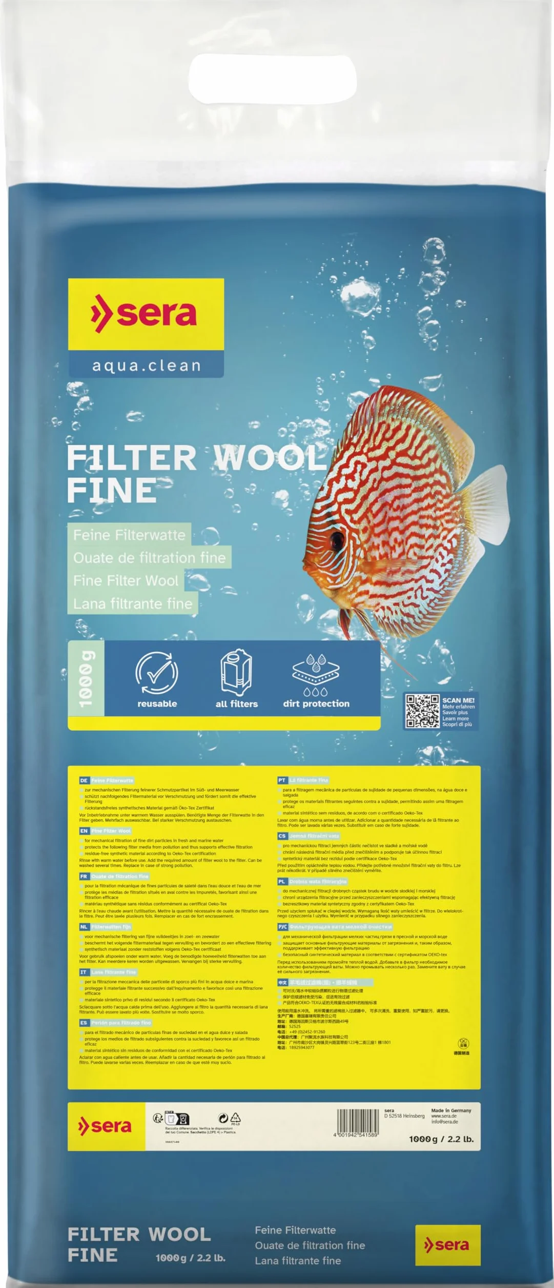 Sera Filtro Wool Fine 1 kg – Ovatta Filtro fine 1000 g