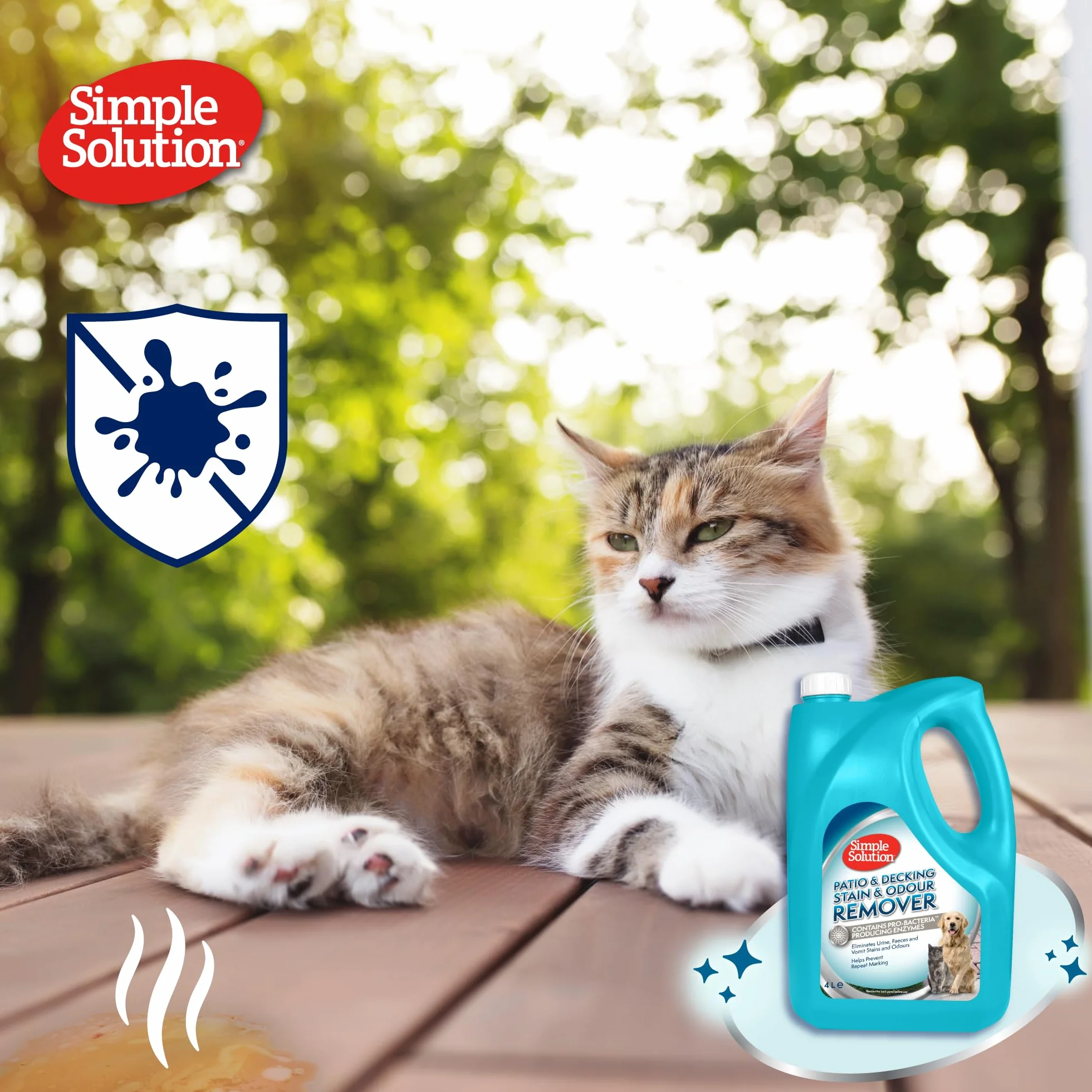 Simple Solution Elimina Macchie ed Odori per Patio e Pavimenti in Legno per Esterni - 4Ltr