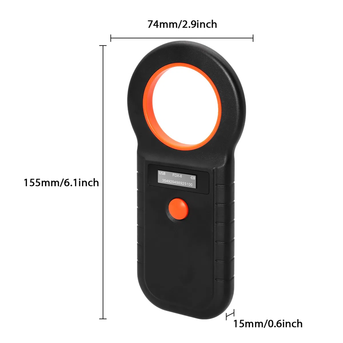 128 pezzi di memorizzazione di informazioni di giorno per cani/gatti, lettore di microchip RFID 134,2KHz, ISO11784/85/HFDX-B/EMID