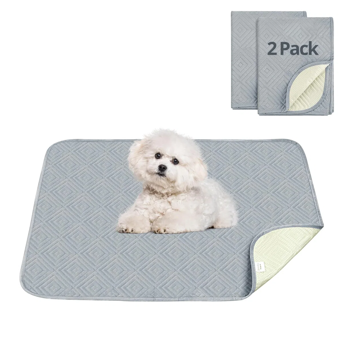 2 Pezzi Tappetini Lavabili per Cani,Tappetini per Addestramento Cuccioli, Antiscivolo,a Prova di Perdite e Riutilizzabili,70x100 cm(27 inx39 in),per Cani Gatti