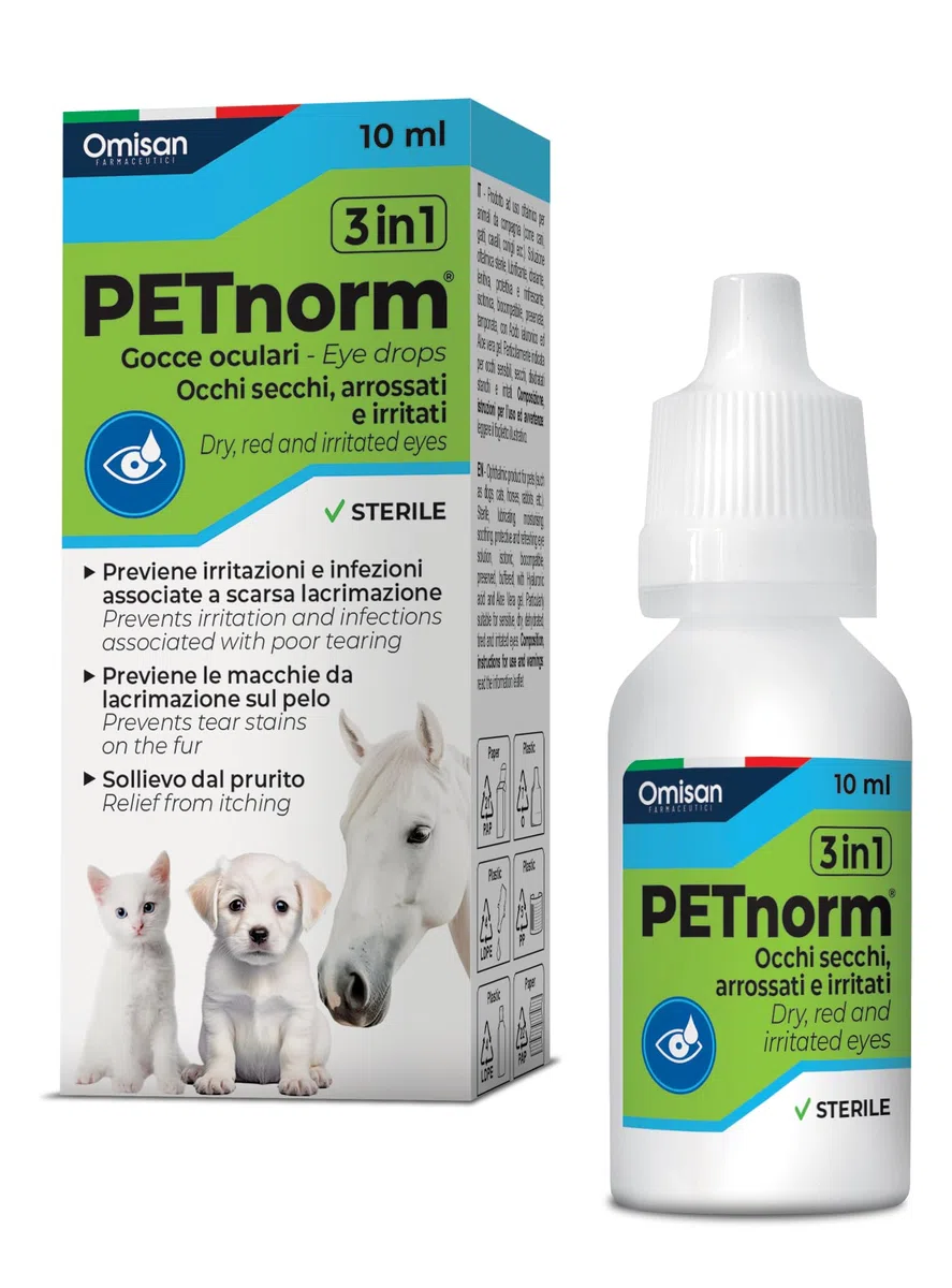 Collirio 3in1 Delicato Naturale con Acido ialuronico - Lubrifica, Idrata, Dona Sollievo. Rimuove Macchie da Lacrimazione. Per Cani, Gatti, Animali da Compagnia. Con Aloe vera - 10ml
