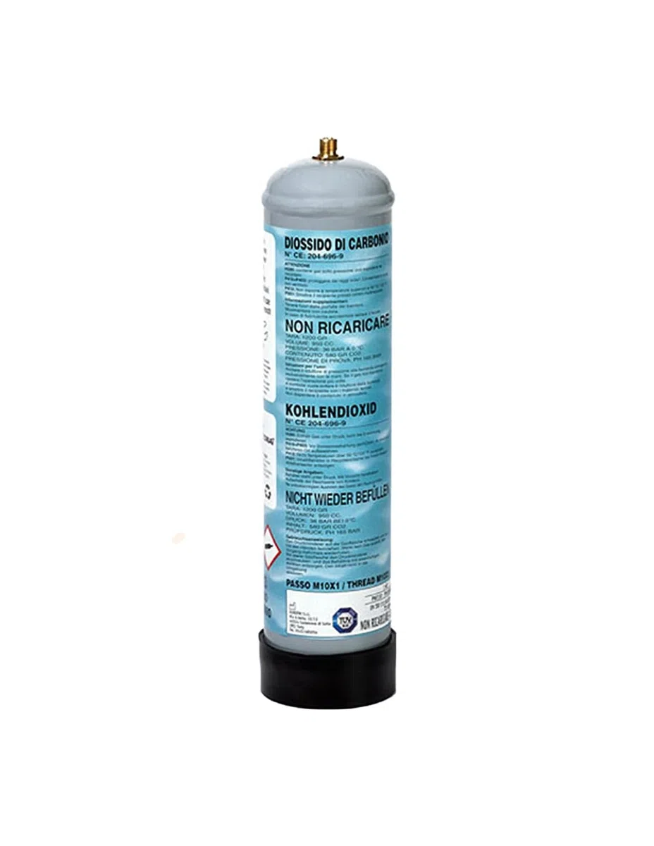 Bombola CO2 monouso 600gr. per acquari con attacco M10x1