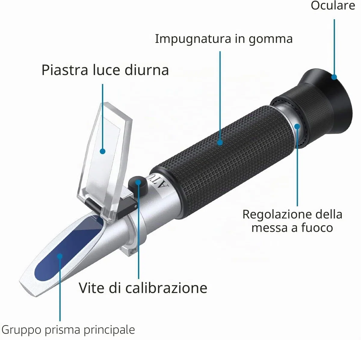 AUTOUTLET Refrattometro Salinità Acquario con ATC Doppia Scala 0-100 PPT e gravità Specifica 1.000-1.070 per Acqua Marina Pesci Piscina Strumento di Precisione