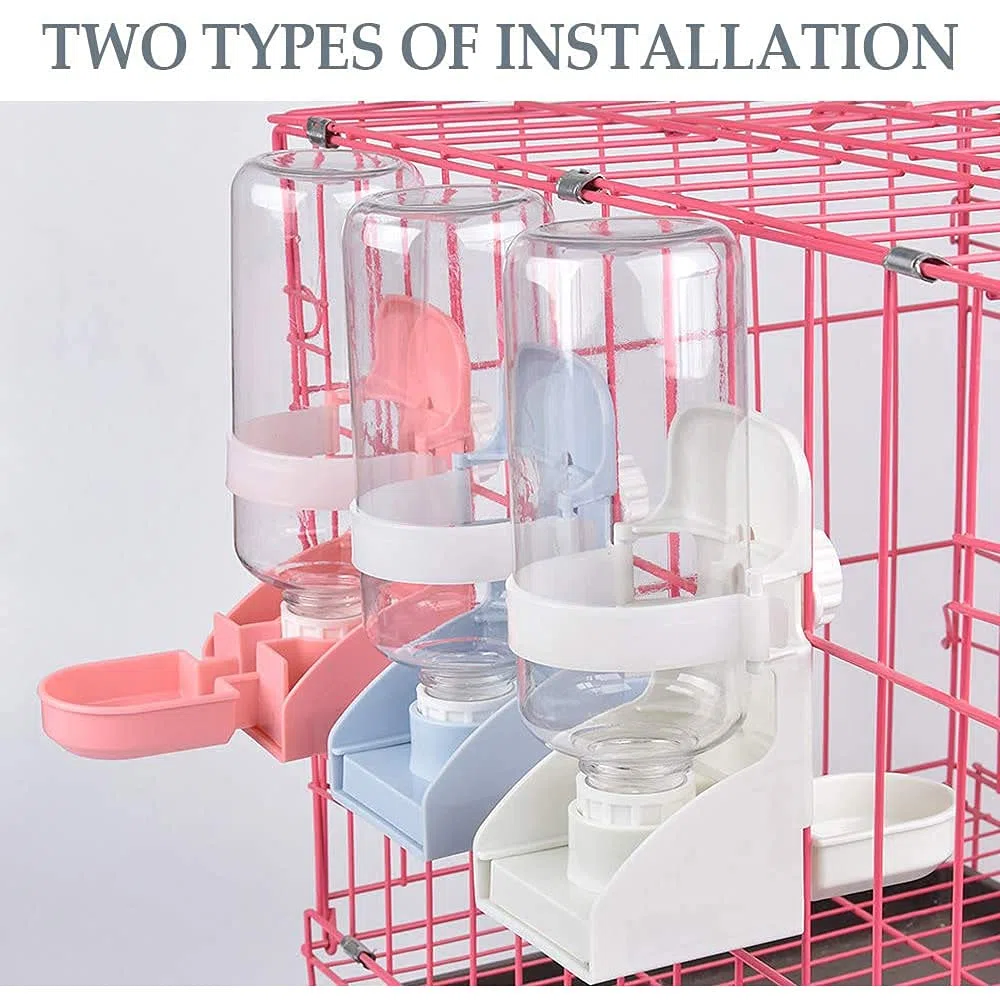 17oz alimentatore di acqua di coniglio, dispenser di acqua sospesa gabbia per animali domestici, ciotola per appendere automatica piccola bottiglia d'acqua per criceto coniglietto furetto