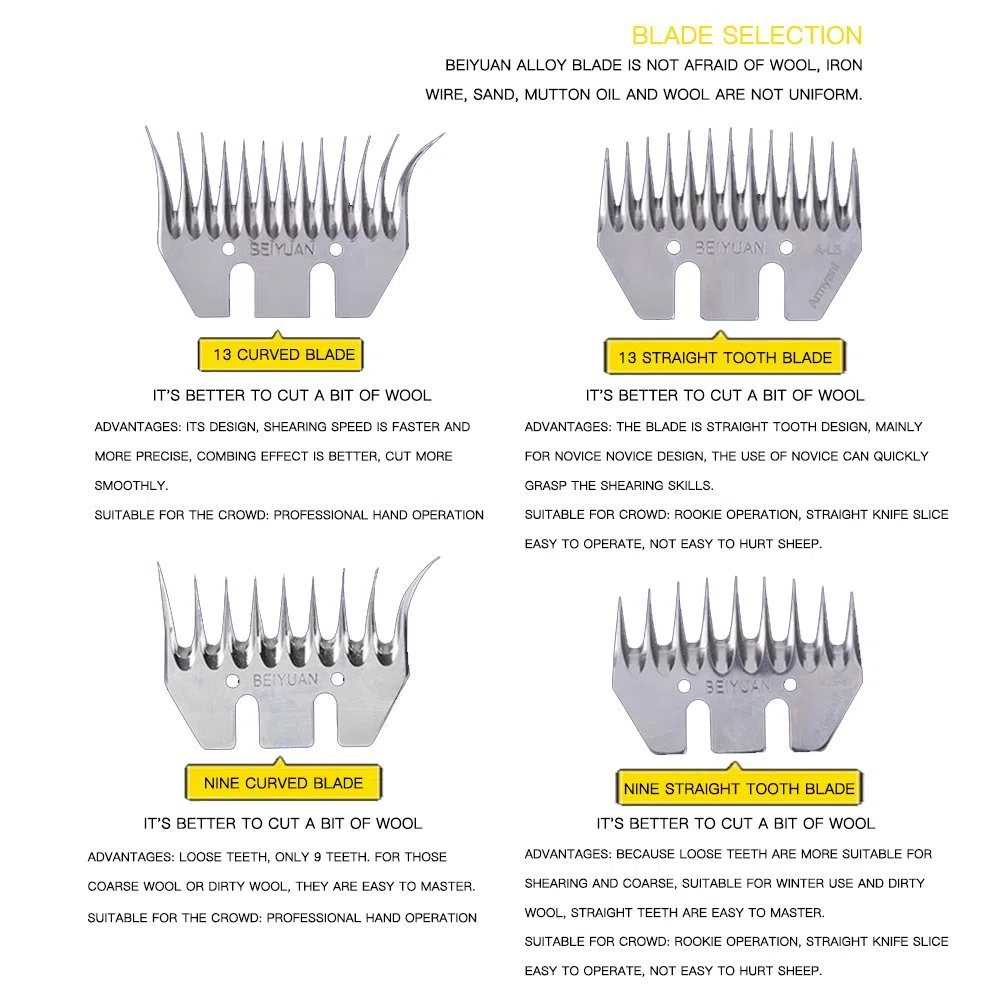 Tosatrice a 13 Denti Dritti per Pecore in Acciaio Inox Lama a Pettine per Capre Tosatrice Elettrica