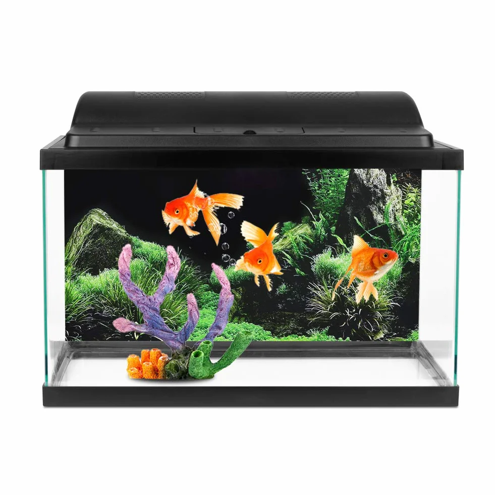 Effetto 3D Seafloor Acqua Erba Poster Autoadesivo Rettile Terrario Acquario Sfondo Acquario Adesivo murale Acquario Sfondo Poster subacqueo PVC Decor Wall Paper (61 x 40cm)