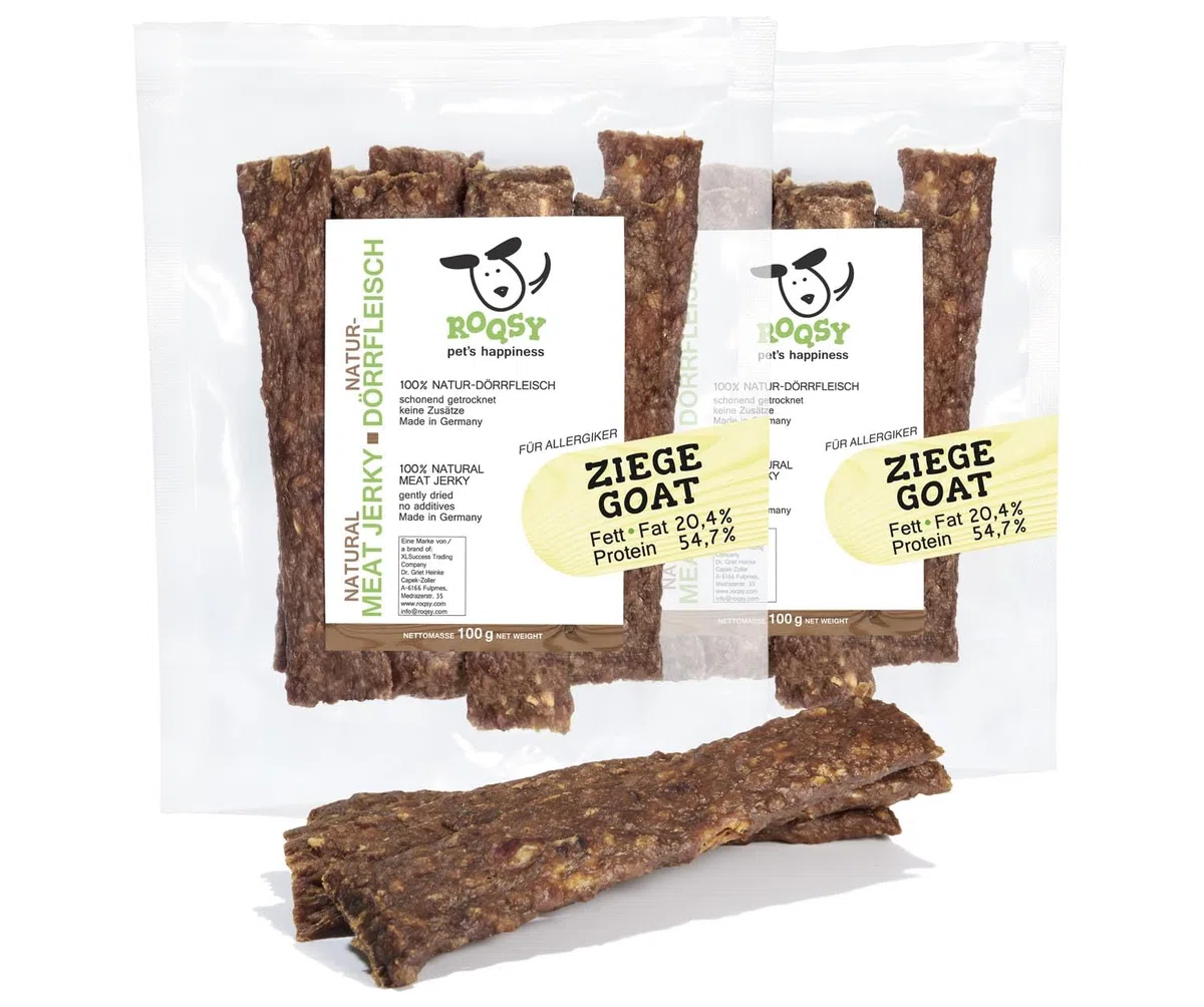 Snack Naturale per Cani 100% Capra – Monoproteico, Ipoallergenico, Senza Cereali – 200g (2×100g)