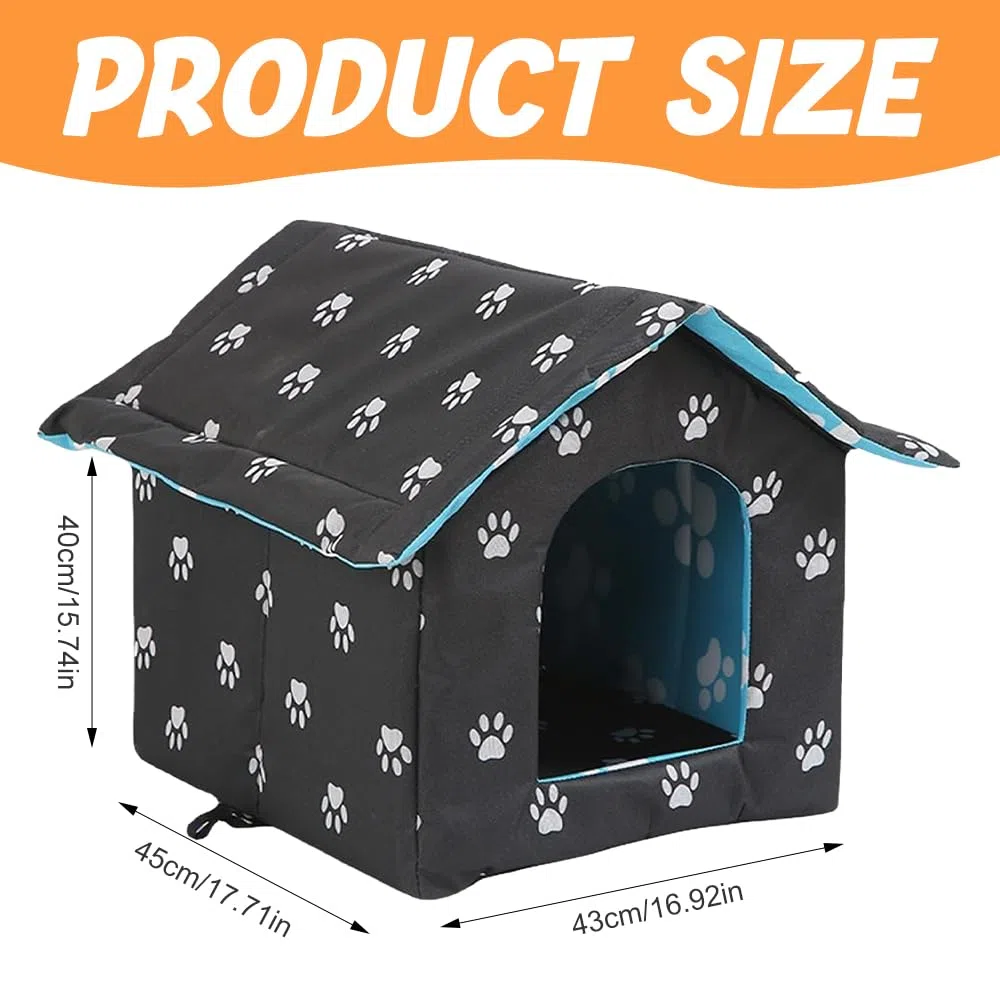 Cuccia Gatto Esterno, Afenau Casetta per Gatti da Esterno con Cuscino Rimovibile, Impermeabile e Caldo, Cuccia per Gatti, cuccia gatti esterno per Animali Domestici E Randagi (L)