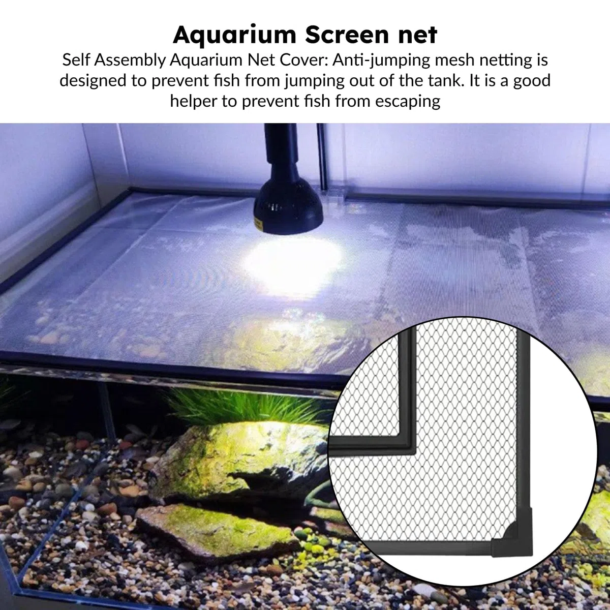 Baoblaze Coperchio del Serbatoio di Ricambio Auto-assemblante Copertura Anti-Salto Copertura Nera per Acquario Accessori Multifunzione Facile da Installare, 80x40 Cm