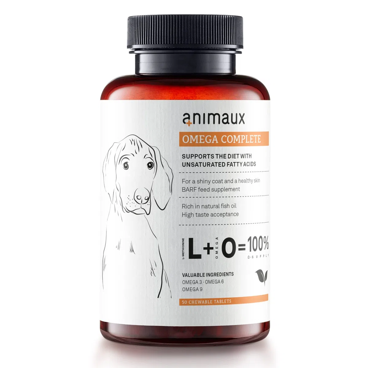 Omega 3, 6 & 9 per Cani - 50 compresse da masticare - Olio di Pesce Naturale con acidi Grassi per Metabolismo, Formazione di ossa, Pelle e Pelatura - animali Omega Complete Dogs