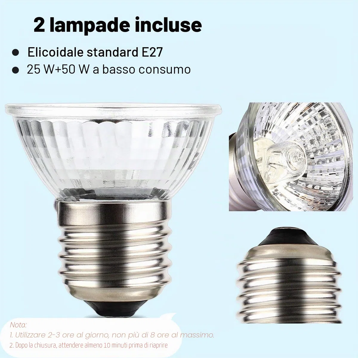 Lampada uvb Tartarughe, Lampada Rettile e Anfibio con 2 Lampadine UVA UVB a Punto Basking e Morsetto Girevole a 360 °Adatto per Tartaruga, Serpente, Lucertola, Cacatua, Camaleonte ecc