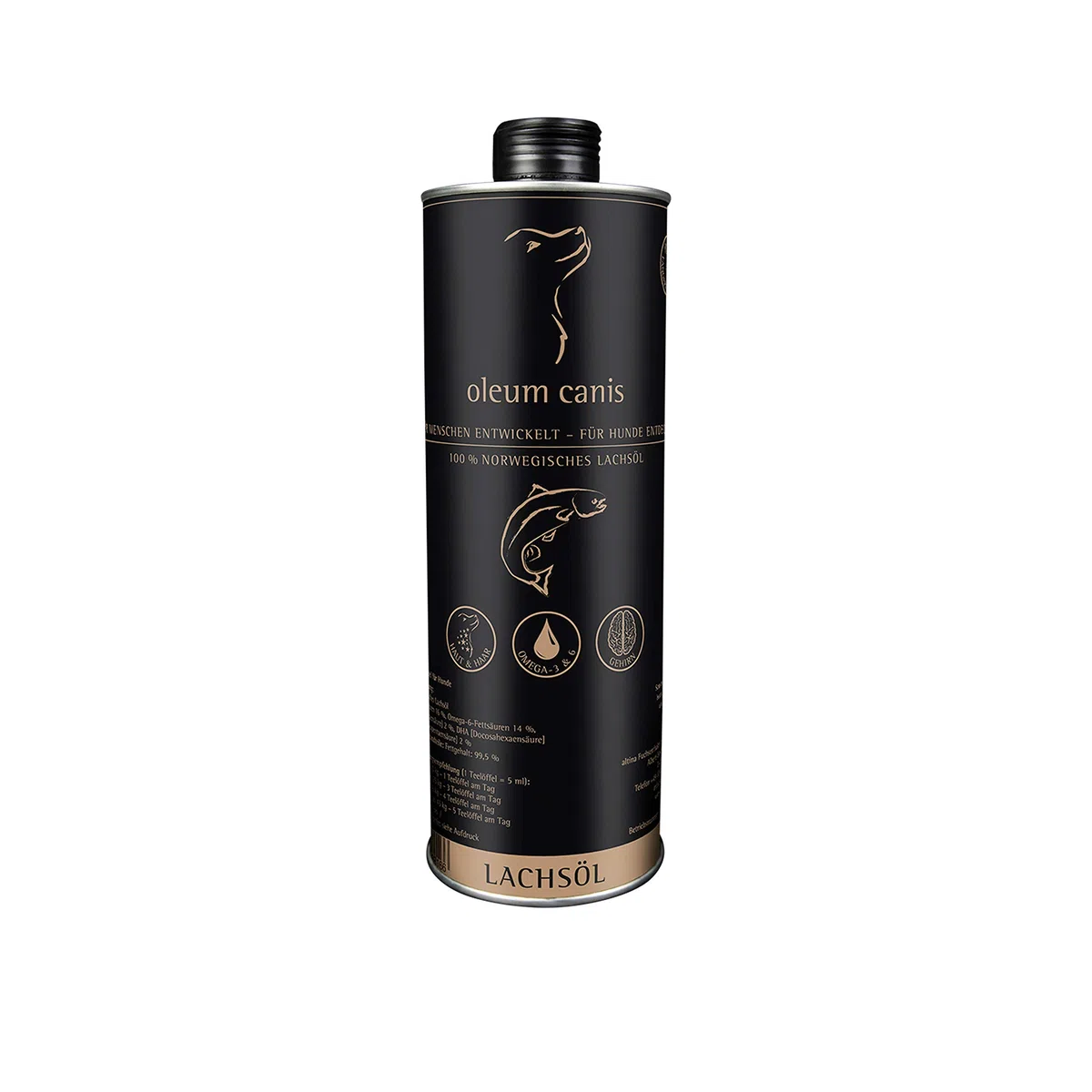 GranataPet Oleum Canis - Olio di Salmone, integratore Alimentare per Cani, Olio di Salmone Gustoso, con acidi Grassi Omega-3 e Omega-6, 1 x 1000 ml