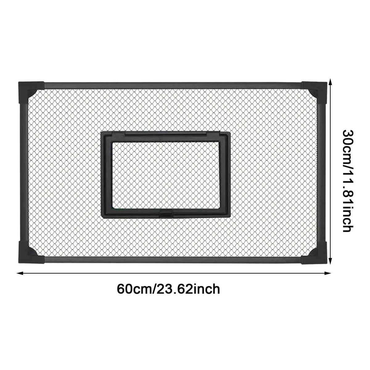 F Fityle Coperchio di Ricambio per Acquario, Auto-assemblaggio, Rete Anti-Salto, Accessori per Coperchio Acquario Nero, Multifunzione, Facile da installare, 60x30 Cm