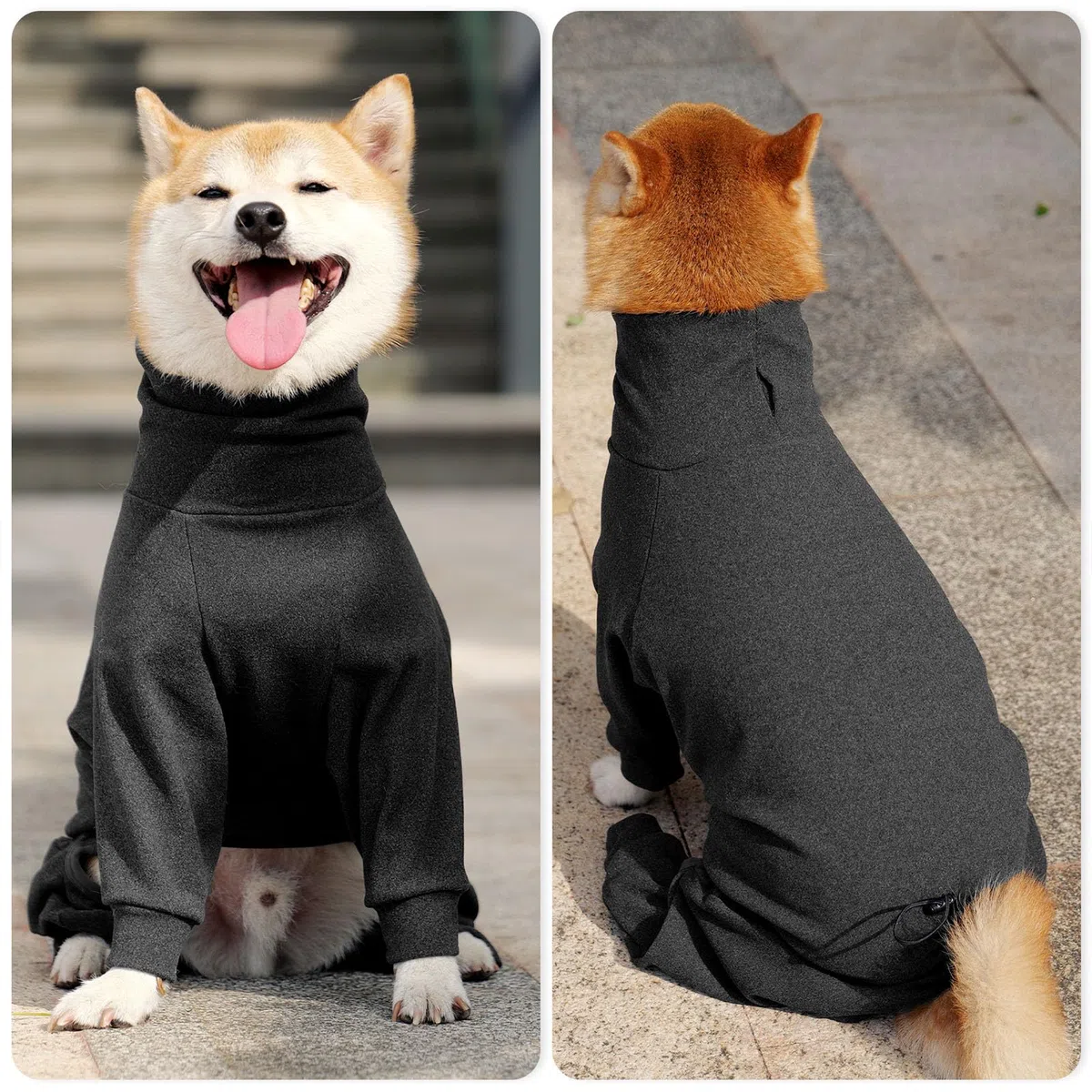 LIANZIMAU Maglione in Pile per Cani con Gambe Cappotto in Pile per Cani a Corpo Intero per l'Inverno Tuta Calda a Maniche Lunghe per Cani Body per Cani che Perdono Pelo Pigiama per Cani