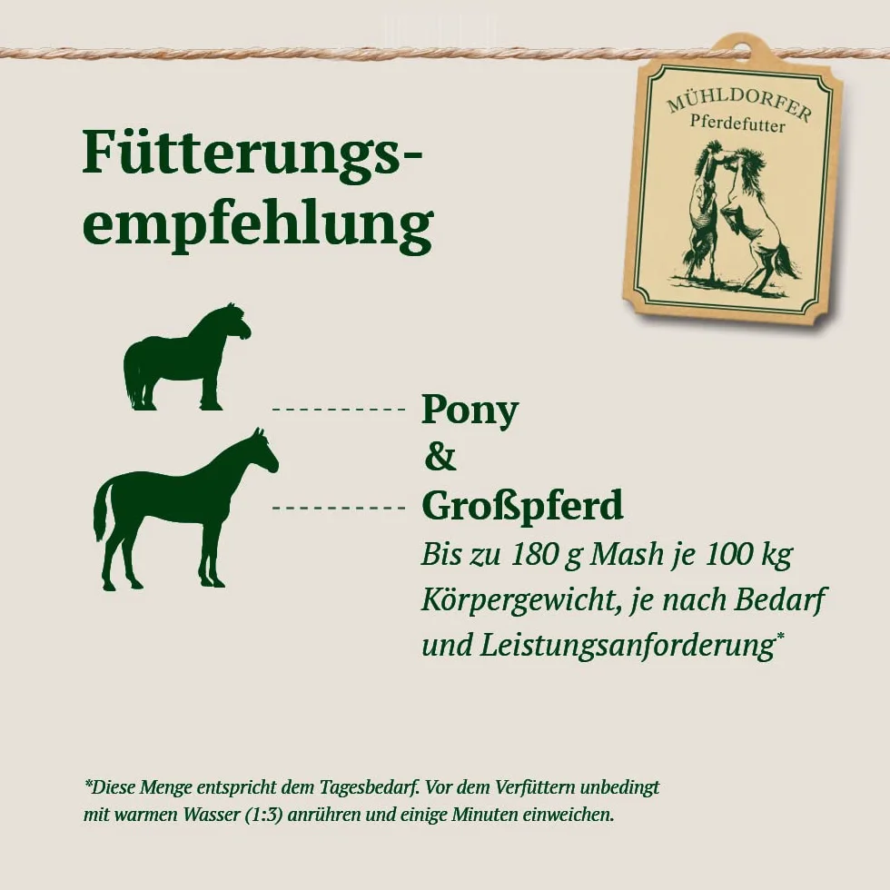 Mühldorfer Mash Sensitive Prebiotic - Mangime per cavalli magri e pesanti, 3 kg