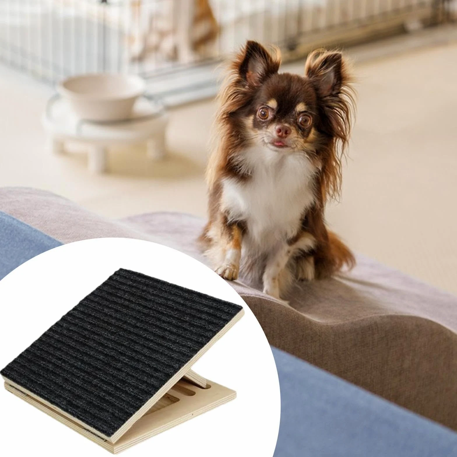 Sharplace Rampa per cani, scale per cani, gradini in legno antiscivolo, robusti e regolabili per cani di piccola taglia