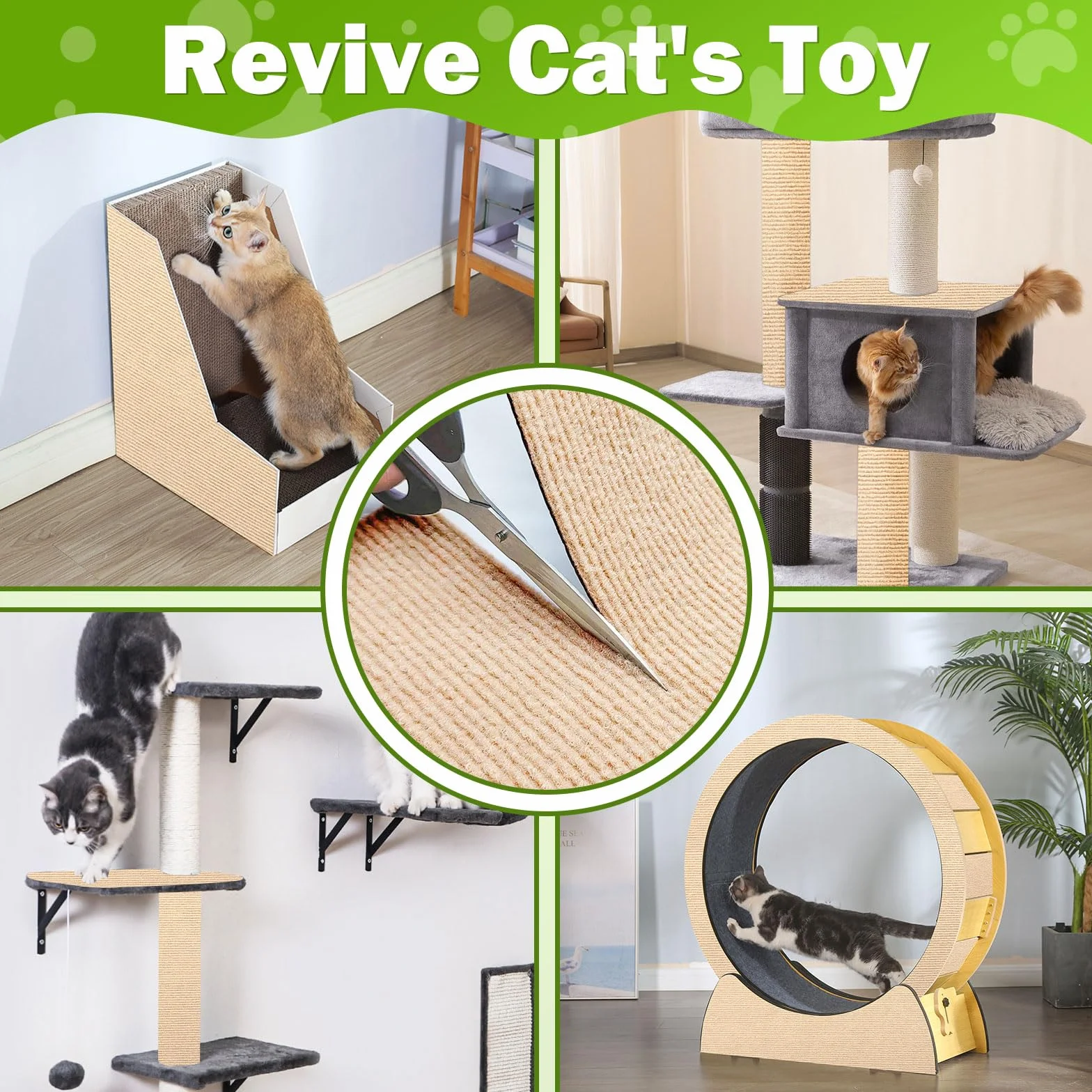 ENONCI - Tappetino tiragraffi autoadesivo per gatti e altri animali domestici, protezione antigraffio per divano e mobili, riutilizzabile (beige, 40 x 120 cm)