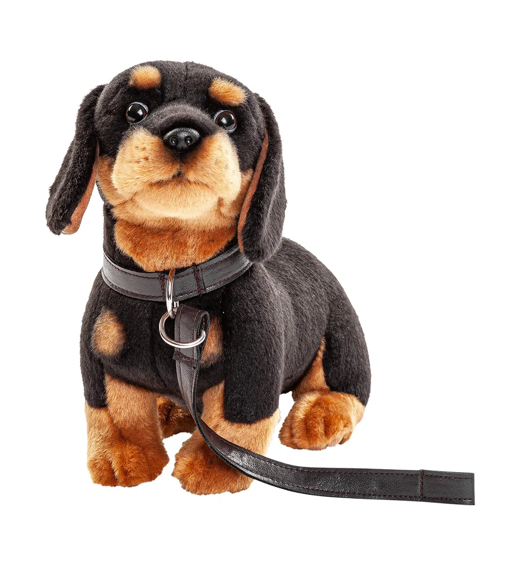 Uni-Toys - Bassotto con guinzaglio - 27 cm (lunghezza) - Cane, animali domestici - peluche