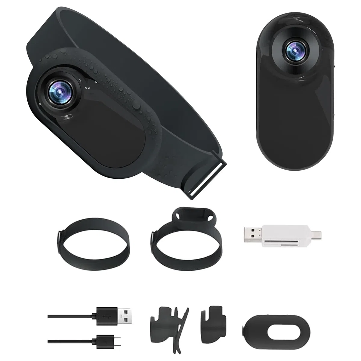 Collare per cani con videocamera wireless HD 1080p, telecamera nascosta per gatti, videocamera per gatti, videocamera portatile stabile per sport, con registrazione video