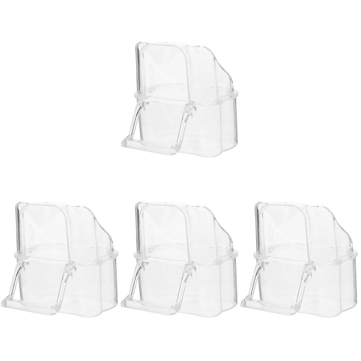 Alimentatore a Gabbia Per Uccelli 4 Pezzi Scatola Alimentare Esterna Trasparente Per Piccioni Pappagalli Canarini Con Ciotola Di Alimentazione E Acqua Facile Da Installare 2.95X2.95X8.19In