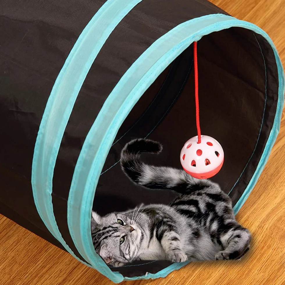 Giocattolo per gatti, tunnel per gatti, giocattolo per cani, tunnel di gioco a 5 vie, per gatti, cuccioli, gattini, conigli
