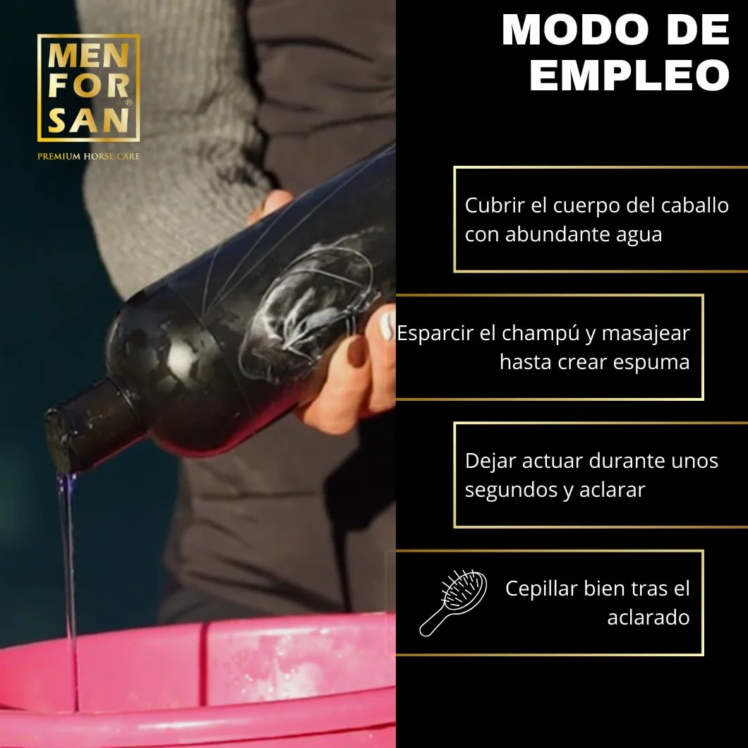 MENFORSAN Shampoo insetto-repellente per cavalli, 1L : Con margosa, geraniolo e lavandina : BIO, 100% naturale : PREMIUM HORSE CARE